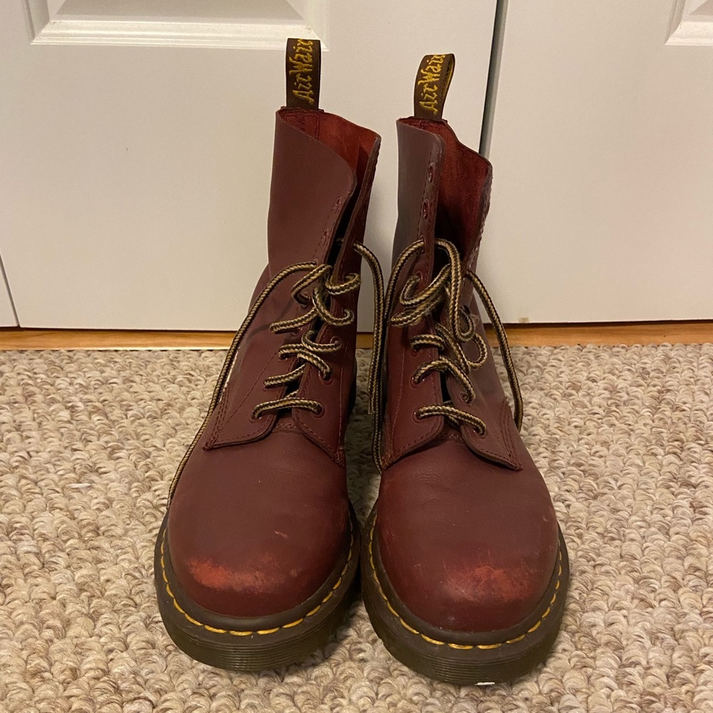 Cranberry Dr. Martens boots (size US 10)